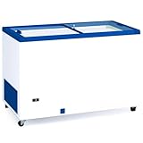 MBH - Arcón congelador profesional 130 cm y 390 litros con puertas correderas de cristal. Congelador horizontal industrial de bar, restaurante y hostelería.
