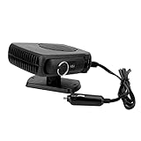 Calentador de coche Aramox, 12V 150W Calentador de coche Estufa de calefacción eléctrica Refrigeración integrada Descongelar ABS Negro