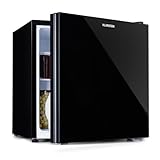 Klarstein Luminance Frost combinación de refrigeración y congelación - nevera, frigorífico, congelador, 3 estantes, compartimento para verduras, doble frente de cristal, 45l, negro