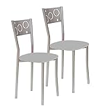 ASTIMESA SCPRGR Dos sillas de Cocina, Metal, Gris, Altura de Asiento 45 cms