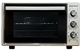 Merkador Horno Independiente - 40 litros - 1300 W - Aire caliente - Fácil de limpiar Esmaltado Interior - Mini Horno (gris), MR-40L