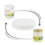 Monboco | Tapas para Vasos yogurtera |compatibles con Marca mercadona, la lechera, danone | diámetro 56mm | Blanca | Material de PEHD | Lote de 30 | Compatible con los Productos lácteos |