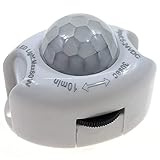 Detector de Movimiento Infrarrojo PIR DC5-24V Interruptor Temporizador de Encendido y Apagado AutomáTico LáMpara Sensor de Movimiento PIR de Cuerpo Luz LED para el Hogar ()