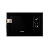 EVVO Microondas integrable Mi30 Black, 21L de Capacidad, Grill 1000W, Puerta y Marcos Efecto Brillante, Multifunción, Función Descongelar, Temporizador 60 Minutos,Display Digital (Acabado Negro)