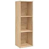 vidaXL Estantería Librería Convertible Mueble TV Estante Libros Vertical 3 Niveles Cubos Módulo Televisión Televisor Contrachapada Color Roble Sonoma