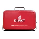 KIKIRIKIT - Barbacoa carbón - Barbacoa portátil carbón- Barbacoa plegable - Kit Barbacoa - Accesorios Camper- Regalo original - Regalos para padres (Rojo, Basic Kit)
