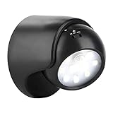 Proxinova Focos LED, Luz Exterior con Sensor de Movimiento,150 Lúmenes, Funciona con baterías, Esfera LED Extraíble 360° Rotación e inclinación, Foco LED compacto y Fácil de Montar