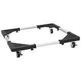 Belle Vous Base Lavadora con Ruedas de Bloqueo - Soporte Lavadora Secadora Nevera Muebles y Electrodomésticos - Pedestal Lavadora Ajustable - Ruedas Lavadora con Freno Max. 130 kg