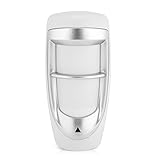 GOTOTOP Detector de Movimiento con Cable Alarma de Seguridad de inmunidad a Mascotas a Prueba de Agua Sensor PIR Doble para Exteriores (6.7 × 3.15 × 2.56in)
