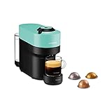 Krups Nespresso VERTUO Pop XN9204 - Cafetera de cápsulas, máquina de café expreso, 4 tamaños tazas, tecnología Centrifusion, 35 % plástico reciclado, Aqua Mint