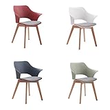 GrandCA HOME Juego de 4 Sillas de Cocina Nórdicas, Silla de Comedor con Patas de Madera Maciza, Sillas Tapizadas para Dormitorio, Sala de Estar, Cocina,Mezcla