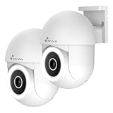NIVIAN - Cámara PTZ WiFi Mini 2K, 2,4Ghz | Visión Nocturna | Detección de Movimiento y Autotracking | Exterior IP65 | Compatible con Alexa y Google Home | Control App Tuya (Pack 2 Cámaras WiFi Ptz)