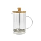 Bergner COFFEE & TEA LOVERS - Cafetera de Émbolo 800ml Borosilicato - Resistente Altas Temperaturas - Filtro de Acero Inoxidable - Tapa de Bambú - Fácil de Limpiar
