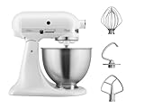 Kitchenaid 5K45SSEWH Serie Classic - Batidora amasadora multifunción, color blanco