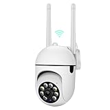 LuLuanping Cámara Vigilancia WiFi Exterior 360°, Cámara IP Vigilancia de Seguridad, AI Detección de Humana, Seguimiento Automático, Sirena, Visión Nocturna Color, Audio Bidireccional (Blanco)