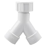 CABLEPELADO Doble Conector en Y para Lavadora y Lavavajillas | Adaptador de Desagüe con Rosca 3/4' | Unión de Manguera para Grifo y Electrodomésticos | Plástico Reforzado Alta Resistencia