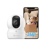 EZVIZ Camara de Vigilancia Interior con Seguimiento Automático, Cámara IP Domicilio WiFi 360° para Bebe con Visión Nocturna Color, Detección Humana,1080P, Llamada Bidireccional, Soporta 512GB, CP1 Pro