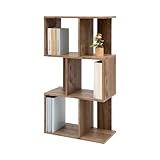 Iris Ohyama, Estantería decorativa/estantes flotantes/Estantería de madera/Estantería con 4 estantes, oficina,modular, sala de estar, biblioteca - Display Shelf SRK-W3 - Marrón ceniza