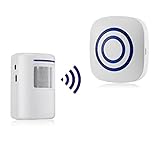 Alarma de Seguridad, HommyFine Inalámbrico Timbre de Alarma para la Puerta con Sensor de Movimiento PIR Infrarrojo Detector de Timbre del Sensor Ideal para Tiendas Mercados y Familias
