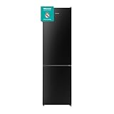 Hisense RB440N4GBD - Frigorífico Combi No Frost Puerta Cristal, Clase D, Capacidad 336 L con 200 cm Alto, Multi Air Flow, Congelamiento Rápido, Total No Frost, Silencioso 39dB, Color Negro