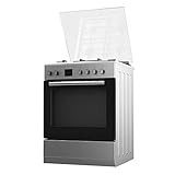 Taurus CIGE4FIXMF - Cocina mixta independiente, acero inox, cocción gas/horno eléct, gas butano/gas natural, 4 quemadores, horno 60L, temporizador digital, cristal doble, termostato, 63x60x85.5cm