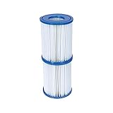 BESTWAY 58094 - Set de Dos Filtros de Agua Tipo II para Depuradora de Cartucho de 2.006 y 3.028 litros/hora para Bombas de 220-240 V, Ø 10.6 x 13.6 cm, Fácil de limpiar, Color varios, Pack of 2