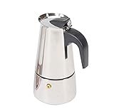 The Secret Home - Moka de Acero Inoxidable Plateado - 6 Tazas con Filtro Desmontable - 900 ml