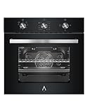 ALPHA Horno de Gas NEPTUNO ELITE GAS Cristal Negro. Encendido Automático, Termostato, Ventilador y Reloj. *Alta Gama*