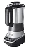 Russell Hobbs Robot de Cocina 2 en 1 - 8 Programas, Función 2 en 1: Batidora Vaso y Máquina Hacer Sopas, 4 Raciones, Función Mantener Calor,Tapa con Bloqueo Seguridad, Acero Inox., Plata - 21480-56