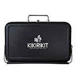 KIKIRIKIT - Barbacoa carbón - Barbacoa portátil carbón- Barbacoa plegable - Kit Barbacoa - Accesorios Camper- Regalo original - Regalos para padres (Negro, Basic Kit)