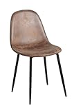 Regalos Miguel - Sillas Comedor - Silla Black Teok Polipiel Vintage - Marrón Claro