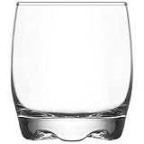 Tradineur - Set de 6 vasos de cristal 'Adora', base gruesa, resistentes, aptos para lavavajillas, servir agua, whisky, 8,7 x 7,1 cm, 290 ml