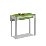 ASTIMESA Mesa de Cocina, Metal, Verde, 90x50cm-extendida 90x70 cms