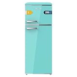 Cecotec Frigorífico 2 Puertas Retro de 215 L Bolero CoolMarket 2D Origin 215 Green E. Altura 148,2 cm y 55,2 cm de Ancho, LED, Tirador Cromado, Bandejas Cristal, Control de Temperatura, Verde