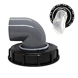 Filtro de Tapa IBC, Filtro de Agua de Lluvia de Nailon, 163 mm, Lavable con Tapa para depósito de Agua de Lluvia IBC Negro (90°)