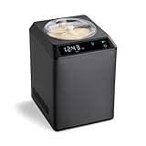 Springlane Kitchen Heladera yogurtera 2 en 1 ERIKA con compresor de refrigeración y función de calefacción, 2,5 l Máquina de helados y yogur en acero inoxidable, función de mantenimiento de frío