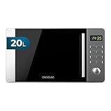 Cecotec Microondas de 20L Proclean 5010 Flatbed. Inox Potencia de 700W, 8 Programas, Diseño Compacto, Interior Cerámico, Temporizador 60 Min, Tecnología 3Dwave, detalles Metalizados