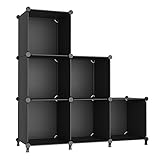AWTATOS Organizador de Almacenamiento de Cubos, estantes de Almacenamiento, estantería de 6 Cubos, organizadores de Armario y Almacenamiento, Organizador de Ropa de plástico apilable para Dormitorio,