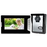 LIBO Videoportero Kit Cableado Audio 7' Impermeable Digital HD Monitor Visión Nocturna IR Cámara para Sistema de Entrada de Puerta de Casa, Sólo movimiento
