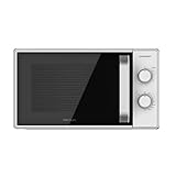 Cecotec Microondas de 23 litros con Grill Grandheat 4110. 800 W en 6 niveles, Grill de 1000 W, Tecnología 3D Wave, Revestimiento Anti-Dirt iTech, Temporizador, Blanco con Puerta Full Crystal