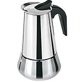 TIENDA EURASIA - Cafetera Italiana, Cafetera Induccion, Cafetera Italiana Acero Inoxidable, Cafetera Italiana de 2 tazas, 4 tazas, 6 tazas, 9 tazas o 12 tazas, Interior Antioxido (6 tazas)