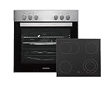 Respekta conjunto de cocina empotrado/Horno empotrado de 60 L con placa vitrocerámica/Placa de cocción sin marco/Clase de eficiencia energética A / HS2200-33/2 piezas