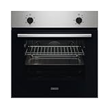 Zanussi ZOHNB0X2 Horno Multifunción, 5 funciones, Reloj programador electrónico, Limpieza fácil, Mandos Fijos, Display LED, Antihuellas, Inox, Clase A, 65 Litros