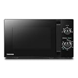 Toshiba Microondas 20L MW2-MM20P(BK), Microondas Independiente, 800W, 5 Niveles de Potencia, con Fácil Descongelación, Iluminación LED Interior, Negro