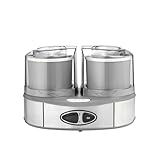 Cuisinart Heladera Duo | Bate 2 sabores a la vez | 2 x 1L Máquina para hacer helados y gelatos caseros | Máquina para hacer sorbetes | Yogur helado | Máquina para hacer helados de 1 L