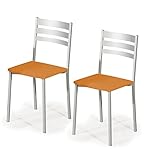 ASTIMESA SCFRNA Dos sillas de Cocina, Metal, Naranja, Altura de Asiento 45 cms