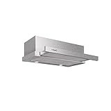 Cata Campana Extractora Telescópica de Cocina Extender 600 con 2 niveles de extracción Panel de Control Mecánico Motor Extra Silencioso Sistema de Fácil Instalación Tira LED Ancho 60 cm Color Inox