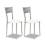 ASTIMESA SCPRBL Dos sillas de Cocina, Metal, Blanco, Altura de Asiento 45 cms