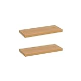 LOLAhome Set de 2 estantes flotantes de Pared de MDF Color Roble de 60 cm