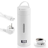 NVIYAM 380ML Hervidor Eléctrico Portátil,Taza de Agua Eléctrica,Taza de Viaje Calefacción,Con Ajuste de la Temperatura, Hervidor de Acero Inoxidable,220 V,Varias regulaciones de Temperatura